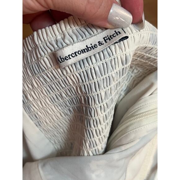 Abercrombie & Fitch A&F White Blue Floral Romantic Off Shoulder Corset Blouse S - Picture 6 of 7